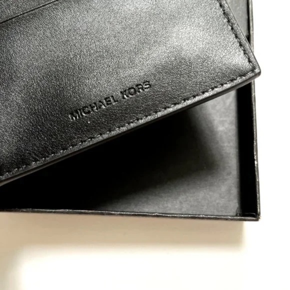 Michael Kors Slim Billfold Men's Wallet 2pc Gift Set Black Brown Boxed Holiday - Picture 13 of 14